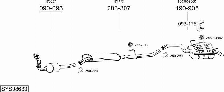 Bosal SYS08633 - Система випуску ОГ autocars.com.ua