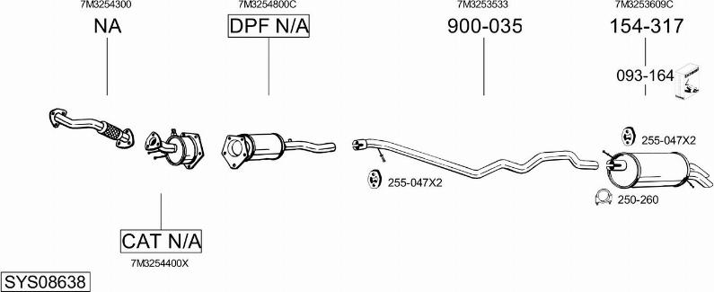 Bosal SYS08638 - Система випуску ОГ autocars.com.ua