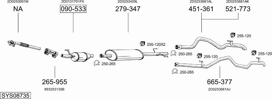 Bosal SYS08735 - Система випуску ОГ autocars.com.ua