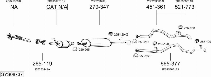 Bosal SYS08737 - Система випуску ОГ autocars.com.ua