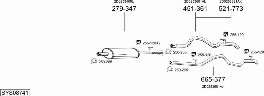 Bosal SYS08741 - Система випуску ОГ autocars.com.ua