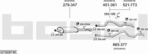 Bosal SYS08748 - Система випуску ОГ autocars.com.ua