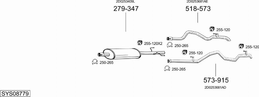 Bosal SYS08779 - Система випуску ОГ autocars.com.ua