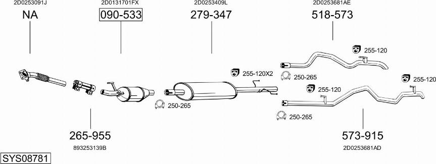 Bosal SYS08781 - Система випуску ОГ autocars.com.ua