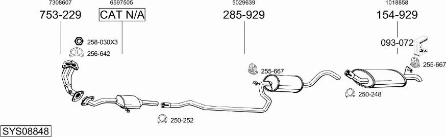 Bosal SYS08848 - Система випуску ОГ autocars.com.ua