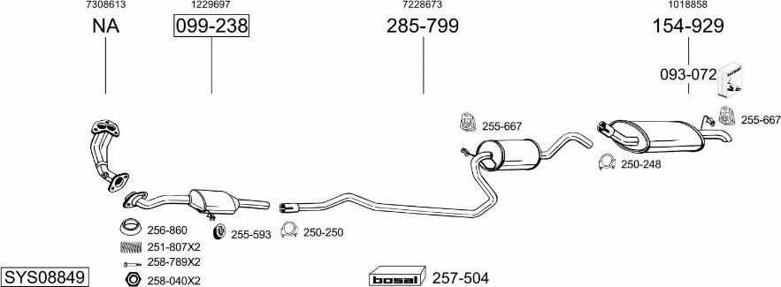 Bosal SYS08849 - Система випуску ОГ autocars.com.ua