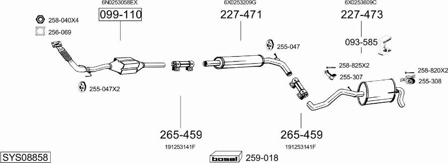 Bosal SYS08858 - Система выпуска ОГ avtokuzovplus.com.ua