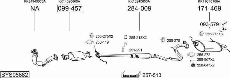 Bosal SYS08882 - Система випуску ОГ autocars.com.ua