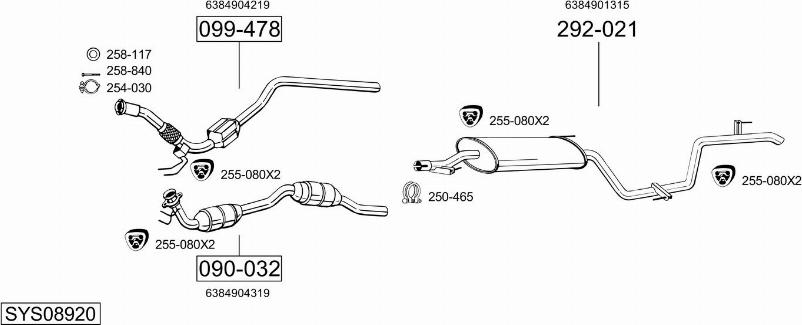 Bosal SYS08920 - Система выпуска ОГ autodnr.net