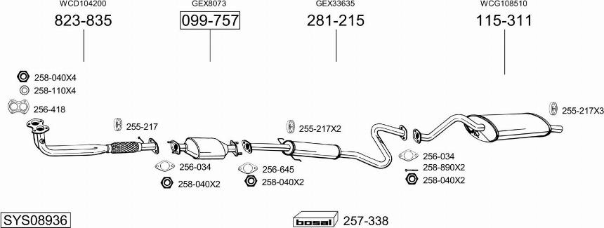 Bosal SYS08936 - Система выпуска ОГ autodnr.net