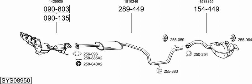 Bosal SYS08950 - Система выпуска ОГ avtokuzovplus.com.ua