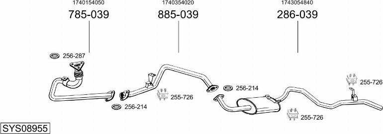 Bosal SYS08955 - Система випуску ОГ autocars.com.ua