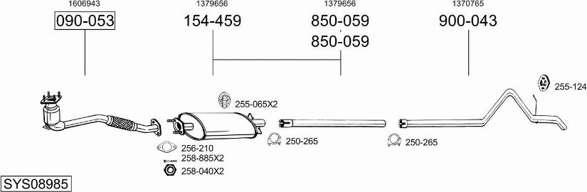 Bosal SYS08985 - Система випуску ОГ autocars.com.ua