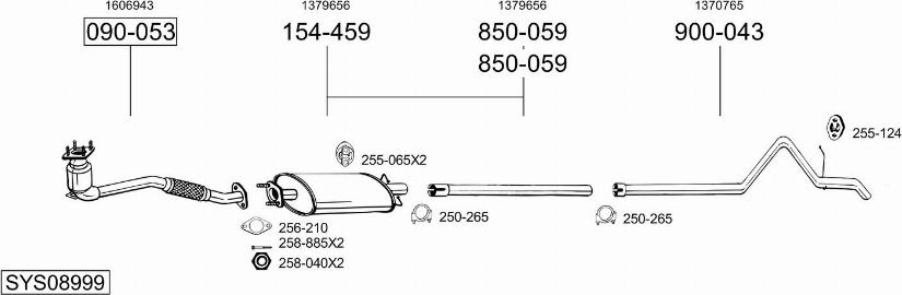 Bosal SYS08999 - Система випуску ОГ autocars.com.ua