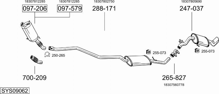 Bosal SYS09062 - Система випуску ОГ autocars.com.ua