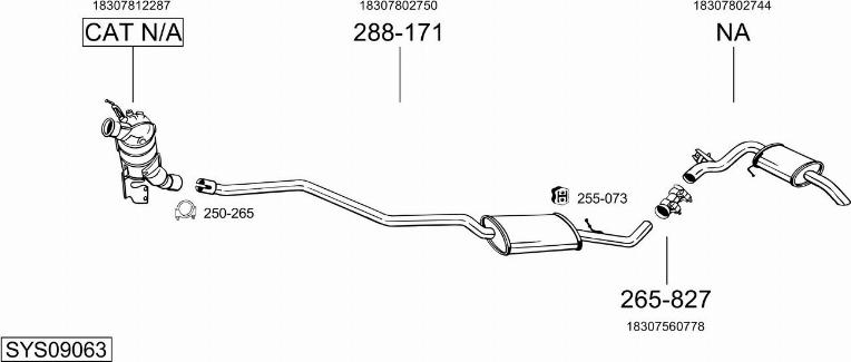 Bosal SYS09063 - Система випуску ОГ autocars.com.ua