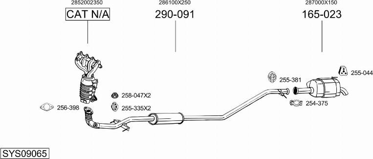 Bosal SYS09065 - Система випуску ОГ autocars.com.ua