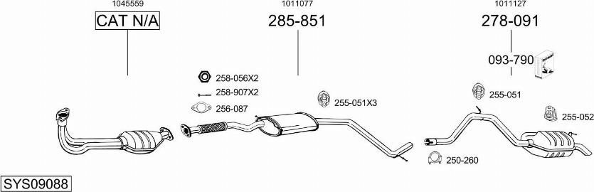 Bosal SYS09088 - Система выпуска ОГ avtokuzovplus.com.ua