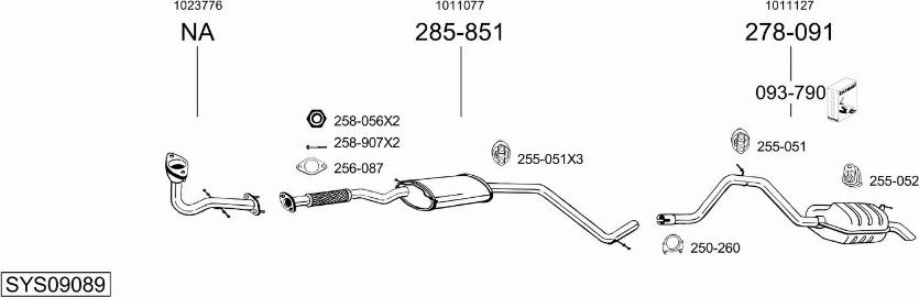 Bosal SYS09089 - Система выпуска ОГ avtokuzovplus.com.ua