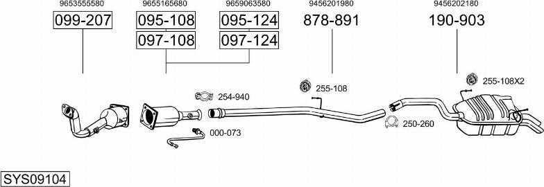 Bosal SYS09104 - Система випуску ОГ autocars.com.ua