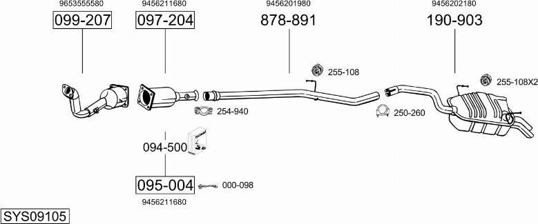 Bosal SYS09105 - Система випуску ОГ autocars.com.ua