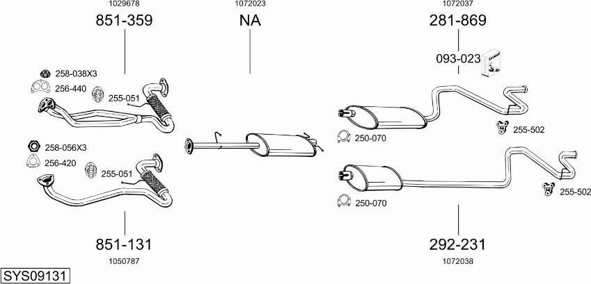 Bosal SYS09131 - Система випуску ОГ autocars.com.ua