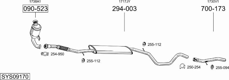 Bosal SYS09170 - Система випуску ОГ autocars.com.ua