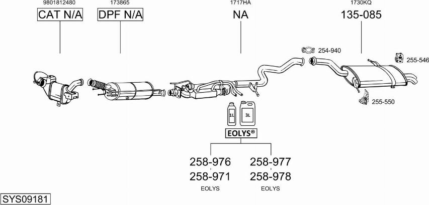 Bosal SYS09181 - Система випуску ОГ autocars.com.ua