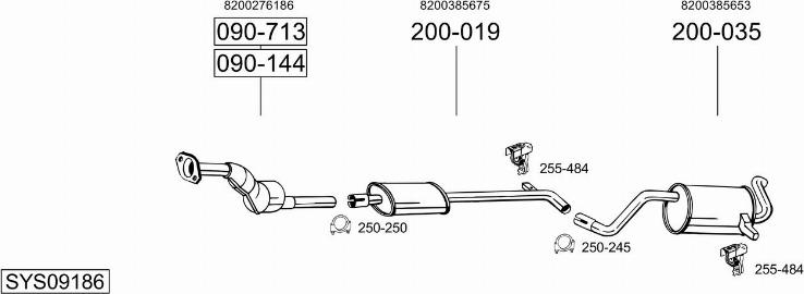 Bosal SYS09186 - Система випуску ОГ autocars.com.ua