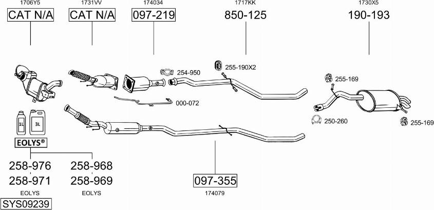 Bosal SYS09239 - Система випуску ОГ autocars.com.ua