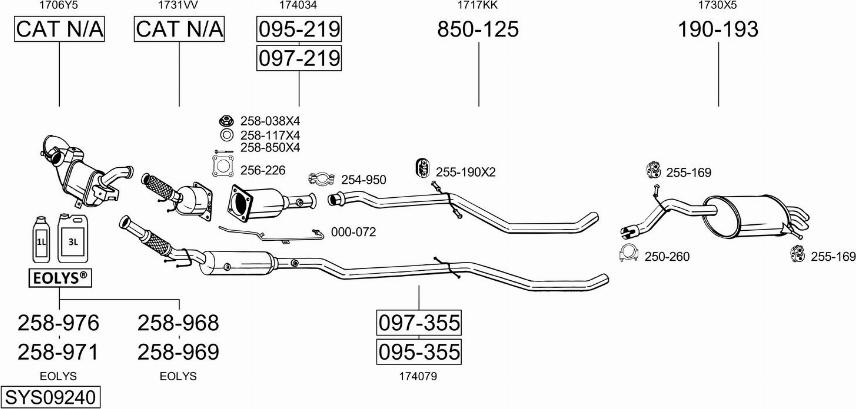 Bosal SYS09240 - Система випуску ОГ autocars.com.ua