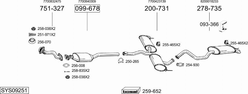 Bosal SYS09251 - Система випуску ОГ autocars.com.ua