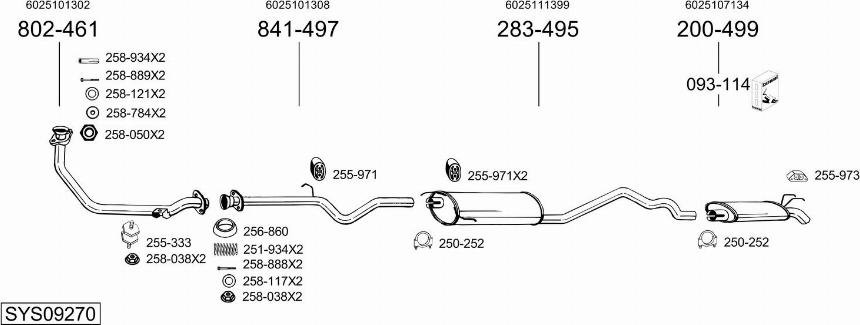 Bosal SYS09270 - Система випуску ОГ autocars.com.ua