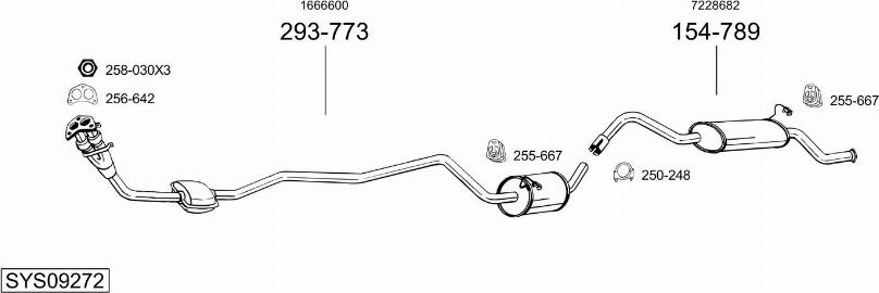 Bosal SYS09272 - Система випуску ОГ autocars.com.ua