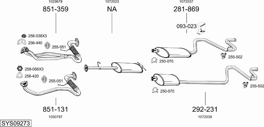 Bosal SYS09273 - Система випуску ОГ autocars.com.ua