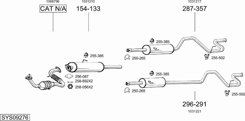 Bosal SYS09276 - Система випуску ОГ autocars.com.ua