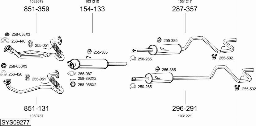 Bosal SYS09277 - Система випуску ОГ autocars.com.ua