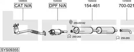 Bosal SYS09355 - Система выпуска ОГ avtokuzovplus.com.ua
