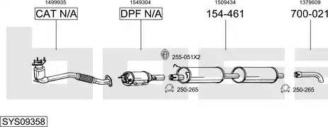 Bosal SYS09358 - Система випуску ОГ autocars.com.ua