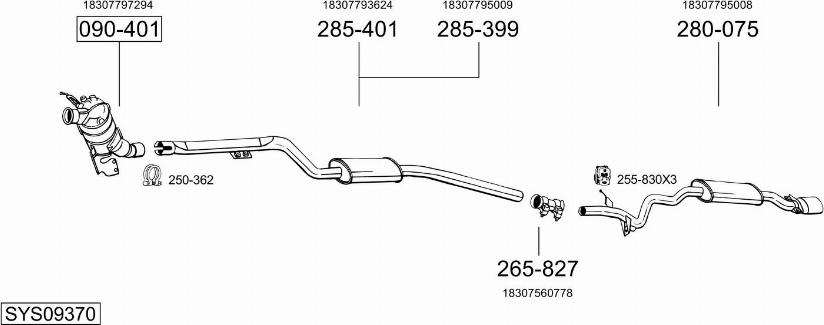 Bosal SYS09370 - Система випуску ОГ autocars.com.ua