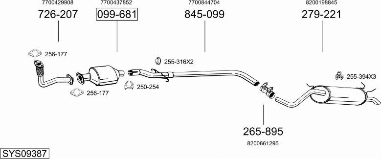 Bosal SYS09387 - Система випуску ОГ autocars.com.ua