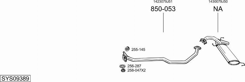 Bosal SYS09389 - Система випуску ОГ autocars.com.ua