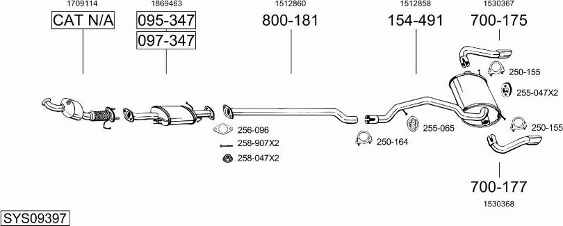 Bosal SYS09397 - Система випуску ОГ autocars.com.ua