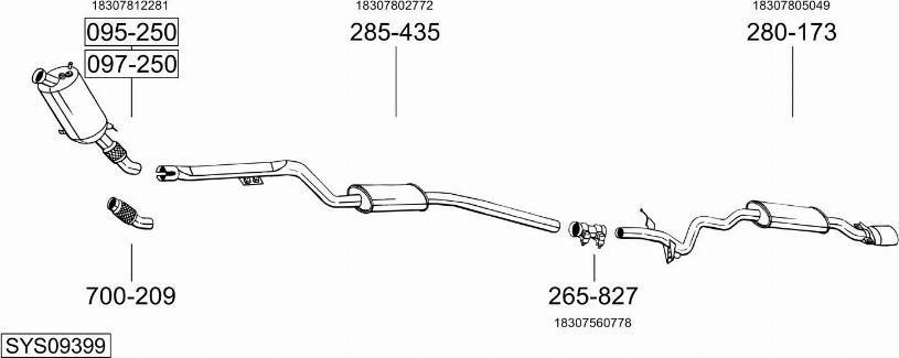 Bosal SYS09399 - Система випуску ОГ autocars.com.ua
