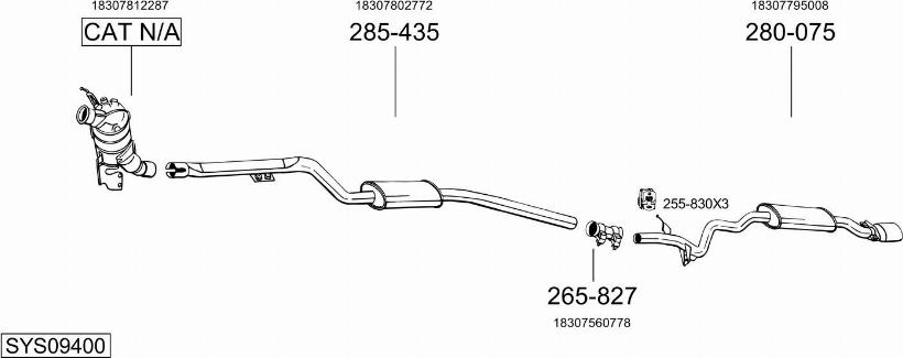 Bosal SYS09400 - Система випуску ОГ autocars.com.ua