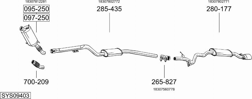 Bosal SYS09403 - Система випуску ОГ autocars.com.ua