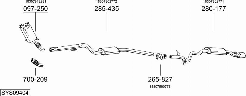 Bosal SYS09404 - Система випуску ОГ autocars.com.ua