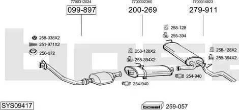 Bosal SYS09417 - Система випуску ОГ autocars.com.ua
