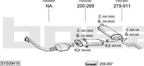 Bosal SYS09418 - Система випуску ОГ autocars.com.ua