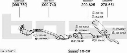 Bosal SYS09419 - Система випуску ОГ autocars.com.ua